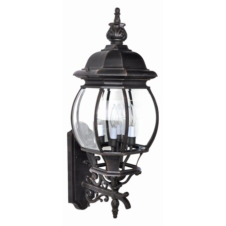 Maxim Four Light Rust Patina Clear Glass Wall Lantern 1037RP